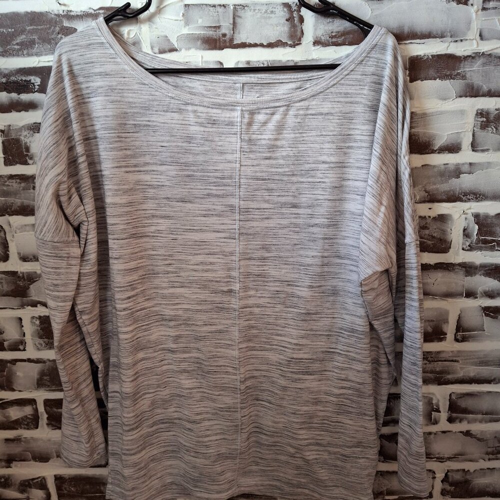 Athleta Small Oversized Long Sleeve Top Grey Space Dye
